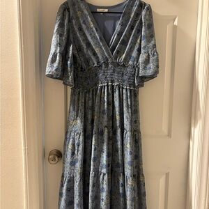 Max Studio Blue Floral Maxi Dress